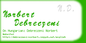 norbert debreczeni business card